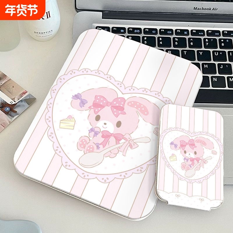 啵啵兔可爱卡通便携化妆镜随身翻盖式折叠迷你补妆小镜子梳妆镜