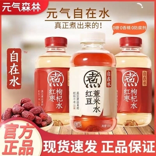 6瓶装 整件红豆薏米红枣枸杞水无糖饮料 气森林好自在水500ml 元