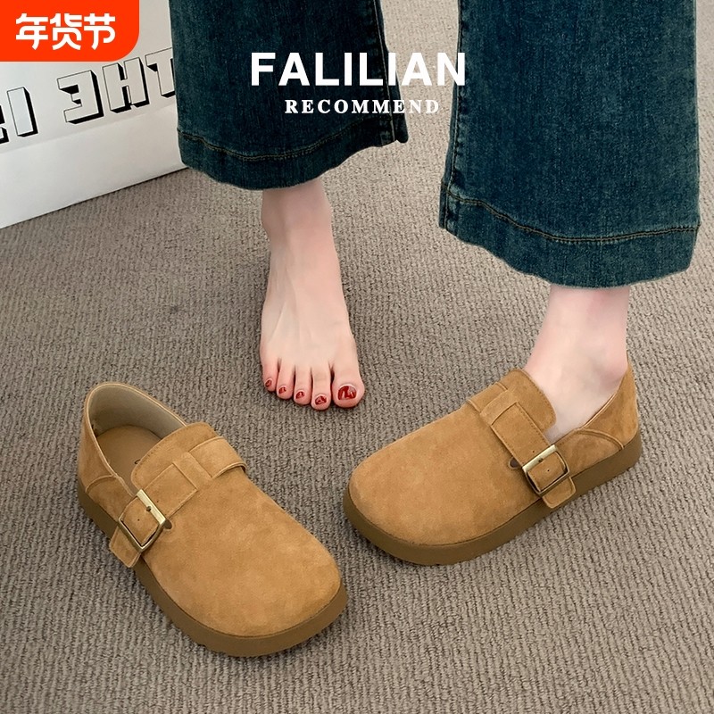 勃肯鞋女2025新款秋冬爆款一脚蹬单鞋厚底全包博肯女鞋子休闲棕色,女鞋,勃肯鞋/软木鞋,淘宝优惠券,粉丝福利购,淘宝优惠卷