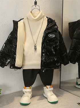 贝肽斯款儿童羽绒棉服女童棉袄加绒加厚小男孩款宝宝冬季免洗外套