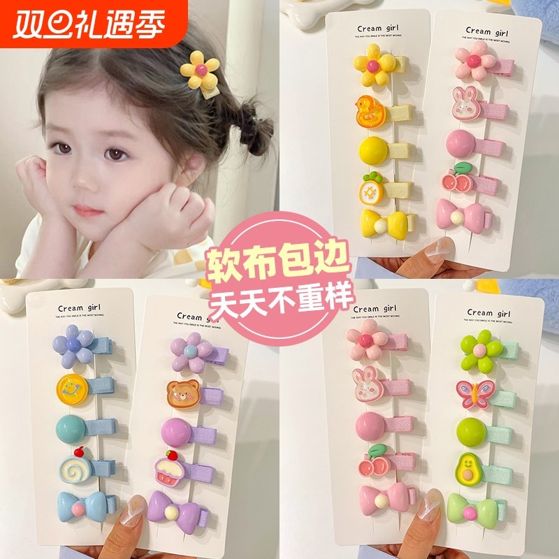 韩版时尚可爱粉色小众花朵发夹刘海前额碎发夹子发卡饰品发饰