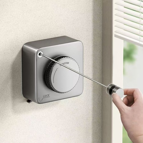 隐形晾衣绳收缩晾晒衣服免打孔伸缩阳台钢丝绳子卧室室外落地室内