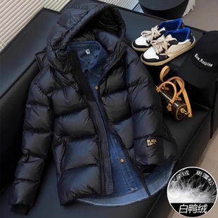 户外黑金羽绒服女款2025冬季新款小个子鸭绒面包服黑色短中长款