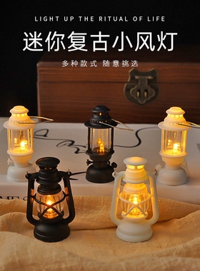 迷你复古仿真led电子小夜灯挂件蜡烛灯户外节日氛围场景装饰灯