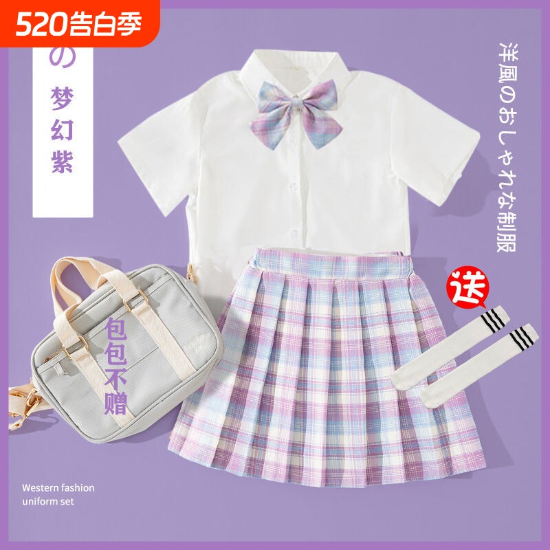 女童连衣裙夏装jk制服裙套装学院风小童夏季公主裙子洋气儿童