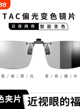 BQLQON变色偏光日夜两用墨镜夹片