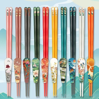 2025国潮高档家庭合金筷子一人一筷家用高级专人分餐