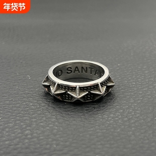 ODEK复古铆钉星星戒指男女五角星cody sanderson风格男士霸气嘻哈