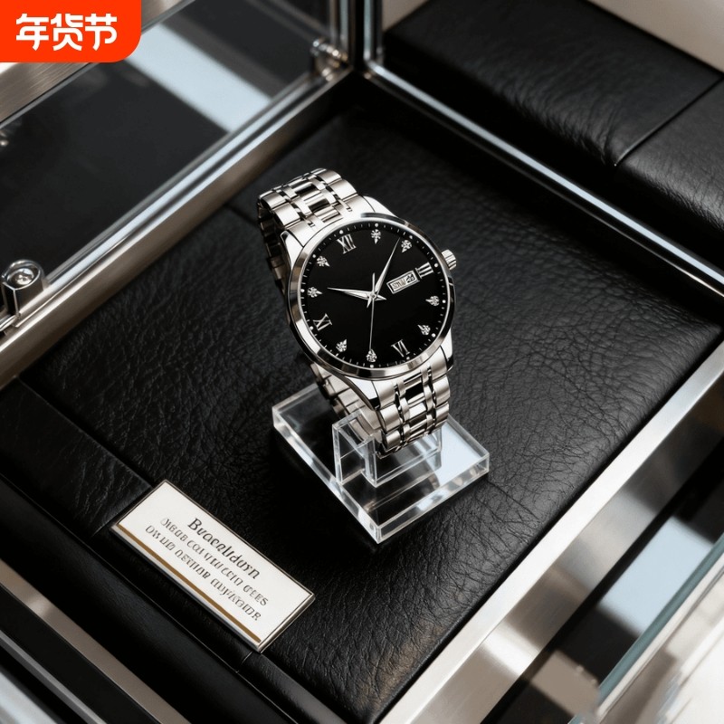 手表男款全自动男表数字双日历防水腕表男机械风全自动防水高级感