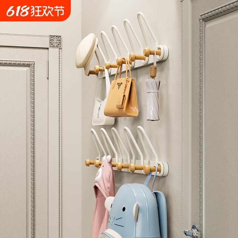 挂衣架墙上壁挂免打孔衣服门后挂钩入户玄关进门墙壁衣帽挂衣钩
