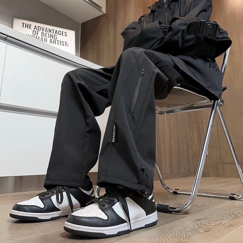 美式工装冲锋裤男春夏季新款户外防水登山直筒宽松休闲长裤子防风