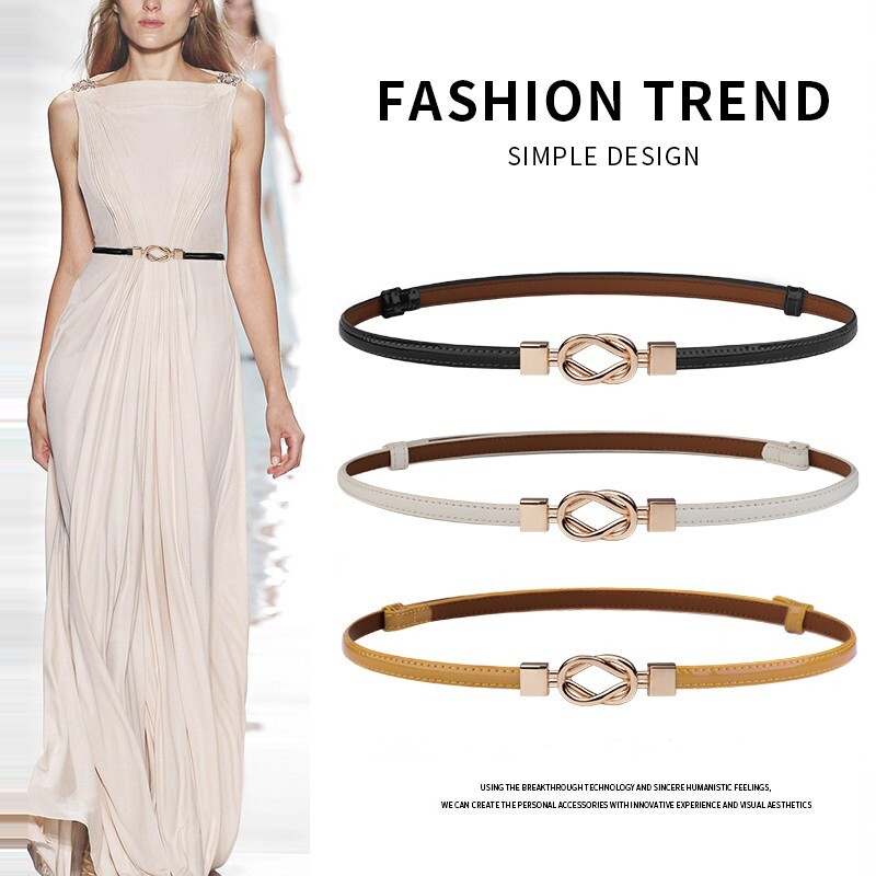 皮带女细腰带真皮时尚装饰腰封配连衣裙子收腰设计感女士腰链小众