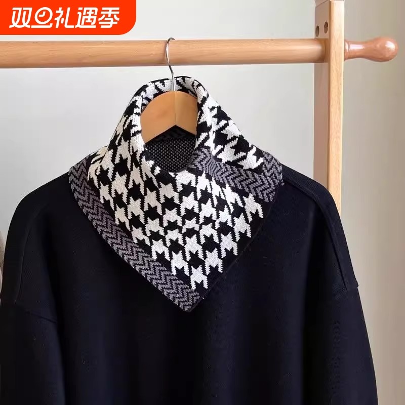 冬季防风围脖围巾女秋冬季护颈防寒百搭脖套保暖三角两用