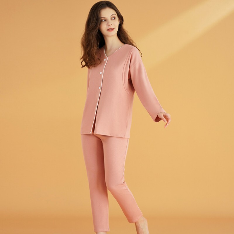 月子服产后棉质春秋冬季孕妇哺乳睡衣套装喂奶家居服10月份11加厚
