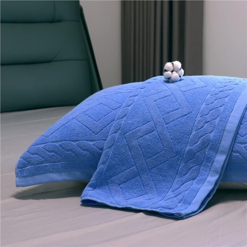 优质纯棉枕巾老式老上海全棉毛圈枕头盖一对装防滑防头油四季通用