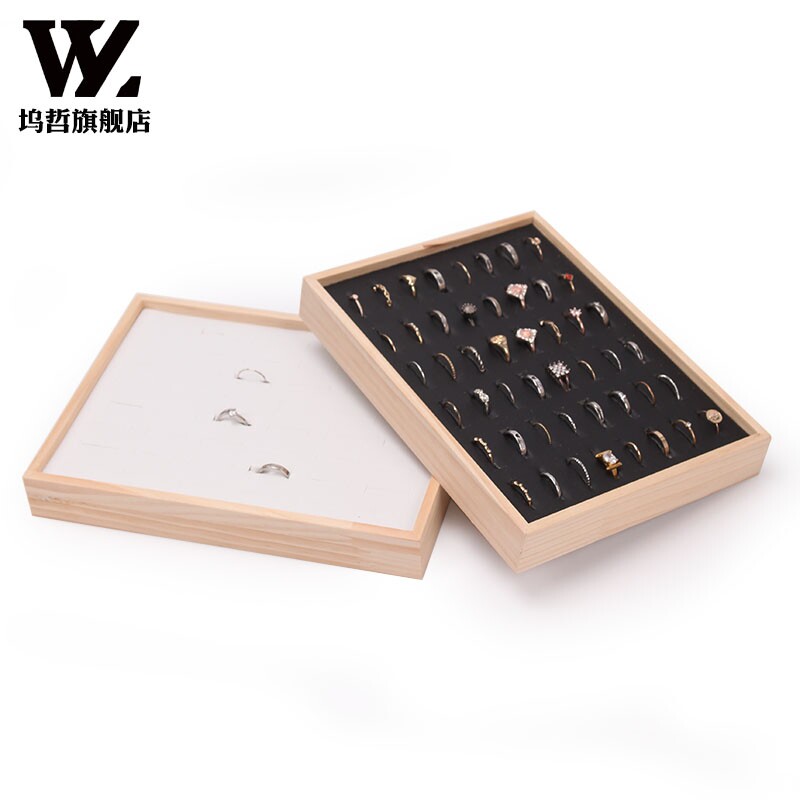 实木小号戒指展示盘耳钉耳针戒子首饰看货盒饰品珠宝陈列道具架子
