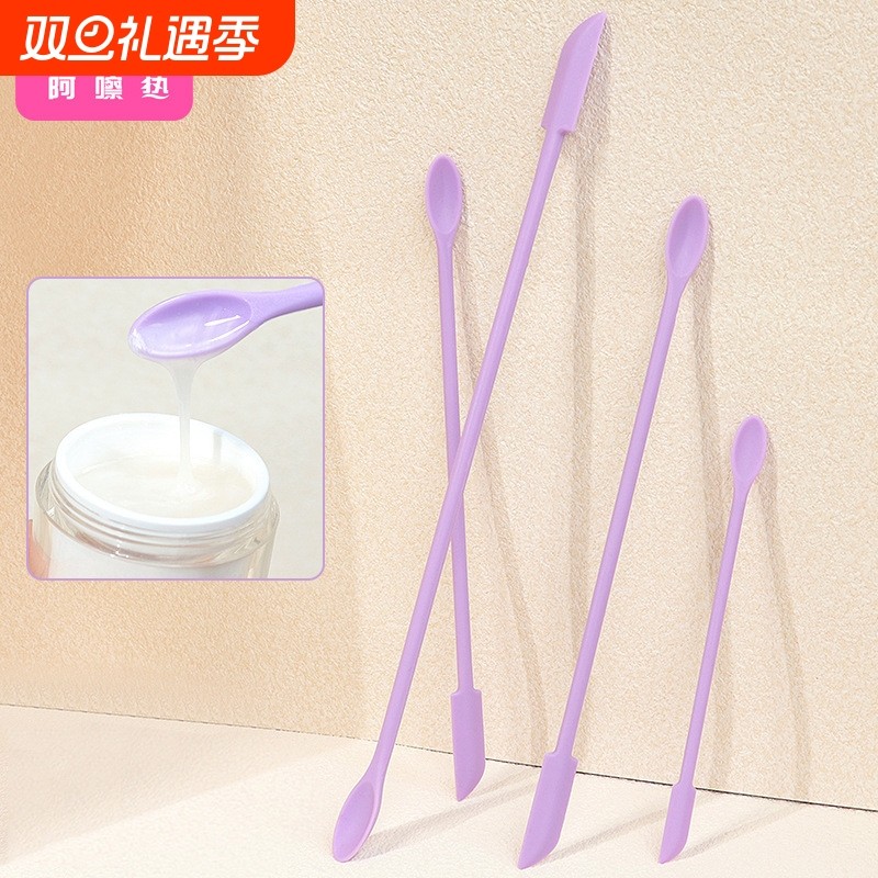 刮勺/双头A1pf0-分装小勺子化妆品刮取工具化妆品双头硅胶挖勺