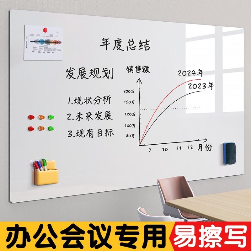 磁吸挂墙可移除不伤墙白板图片