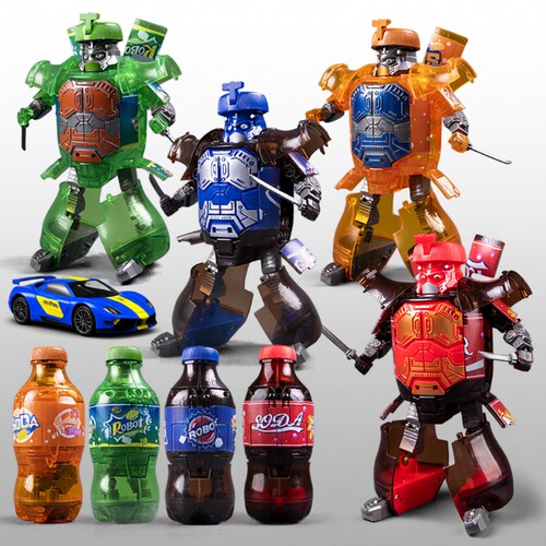 汽水变形机器人益智可变形拼装