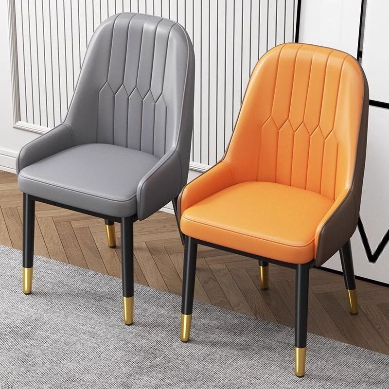 意式轻奢高碳钢软包餐椅/家用带扶手休闲网红