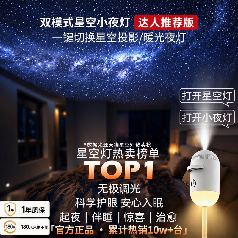 【星空小夜灯】超清投影无极调光图片