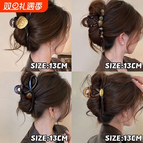 小众不规则表盘头发抓夹女高马尾发夹2025新款高级感鲨儿童