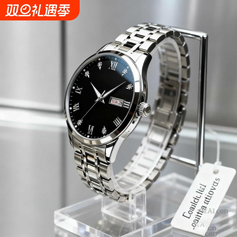 男款手表全自动非机械表正品名牌钢带商务防水石英腕表高级感男士