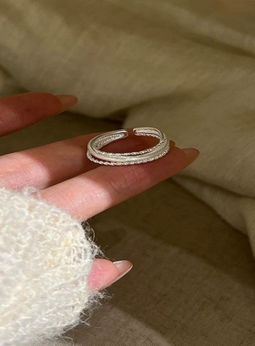 纯银链条缠绕戒指女小众设计