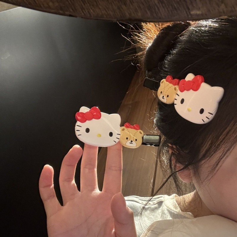 少女凯蒂鸭嘴侧边刘海发夹卡通甜美日系可爱发饰kitty