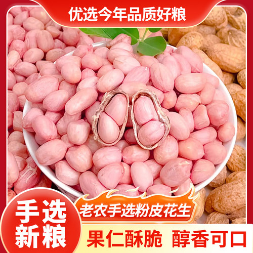新粮5斤粉皮花生米农家现剥新花生新鲜大粒白沙花生米不带壳 - 封面