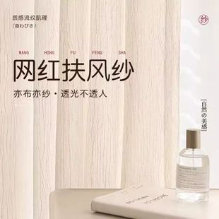 扶风纱窗帘纱帘2025新款透光不透人客厅阳台遮光高级感纱布卧室