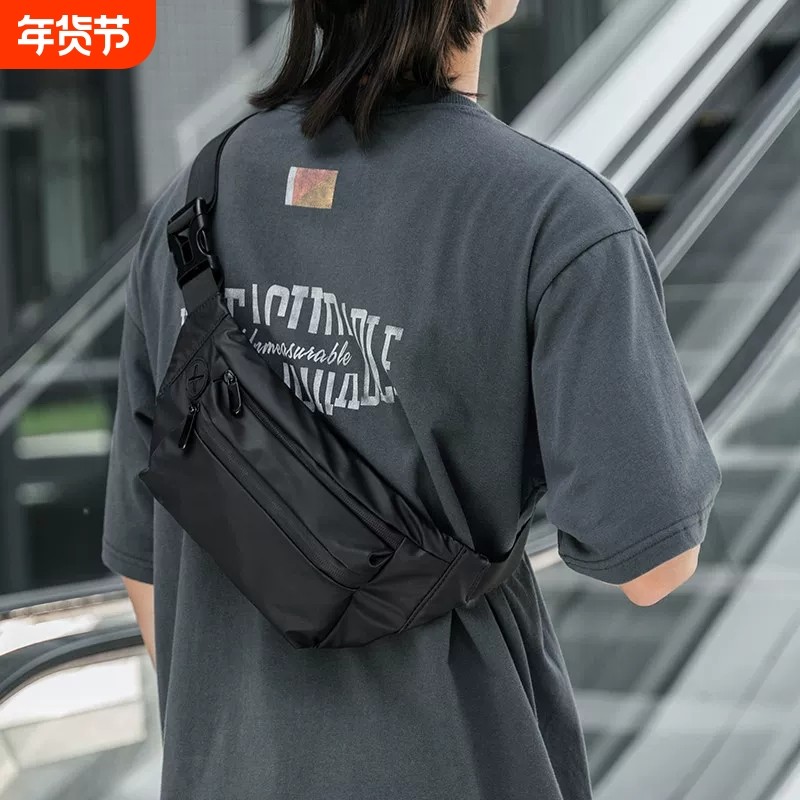 胸包骑行运动斜揹包腰包男士机能日系潮牌可携式单肩包小包休闲