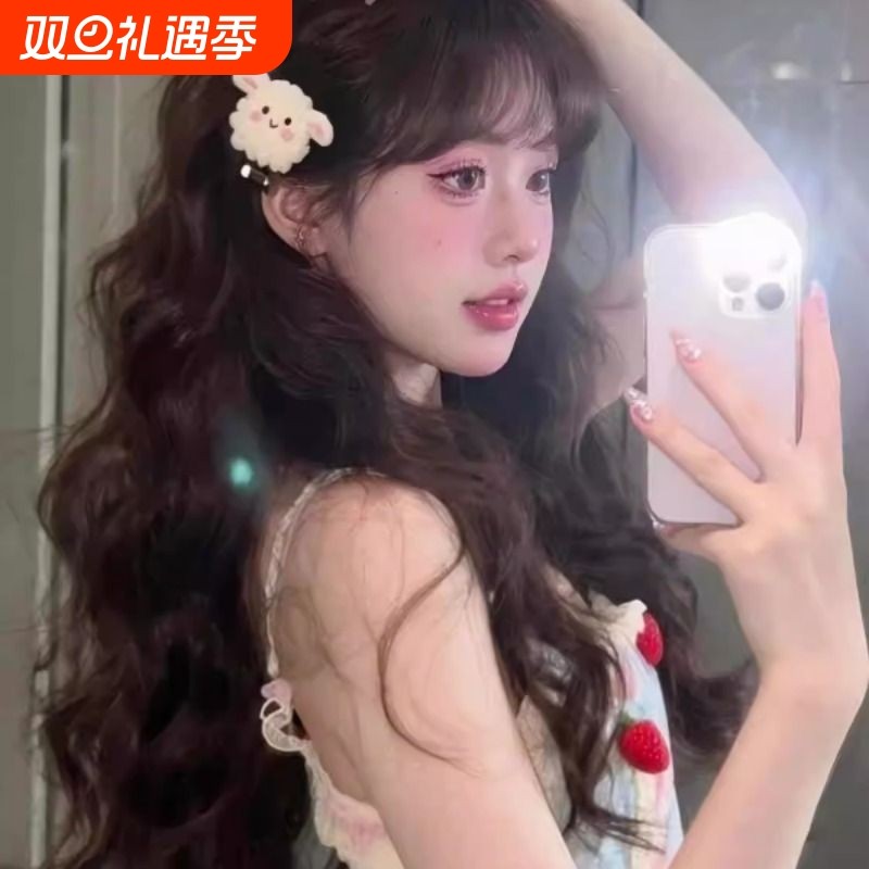假发女法式刘海羊毛卷秋冬慵懒氛围感长卷发网红自然仿真发全头套