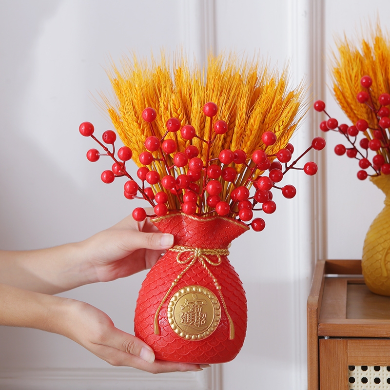 黄金麦穗仿真干花国风喜庆摆件