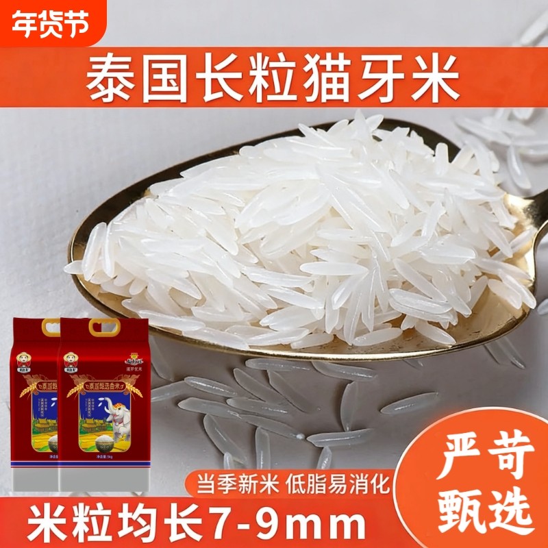 泰国原粮进口猫牙米长粒香米2025新米一级炒饭专用新大米真空当季
