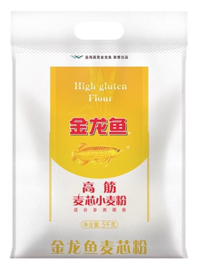 金龙鱼高筋麦芯小麦粉5kg家用包子面条饺子馒头麦香浓郁粉质细腻