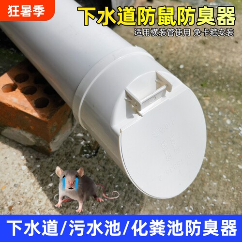 110pvc排水管道防臭器下水管止逆阀160封口盖化粪池反水堵臭防鼠