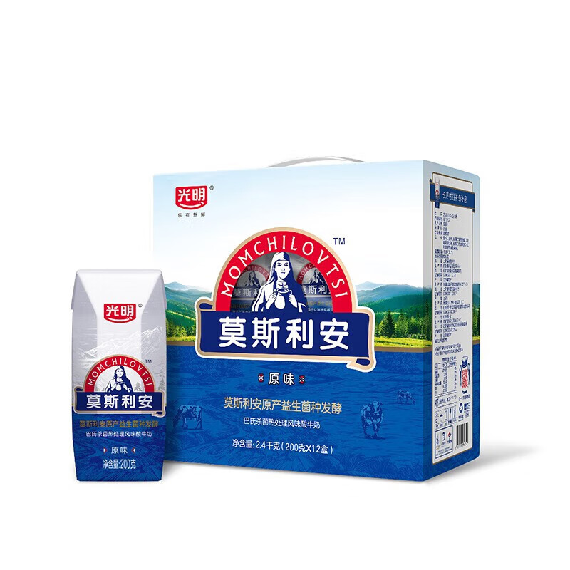 11月产 光明莫斯利安原味酸奶200g*12盒
