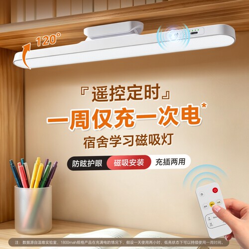 壁挂式宿舍护眼学习灯充电磁吸附