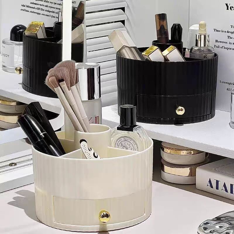 化妆品收纳盒护肤品置物架化妆盒高级感桌面梳妆台化妆棉卫生间