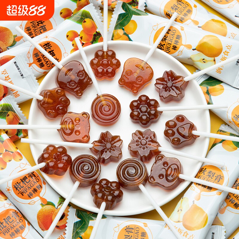 秋梨膏枇杷棒棒糖健康营养小吃零食儿童宝宝糖果无添加剂不上火