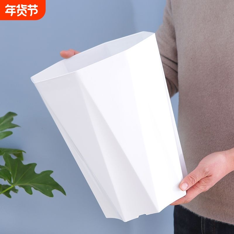 钻石盆塑料花盆高款高颜值加厚耐用树脂龙血树龟背竹客厅大号盆栽