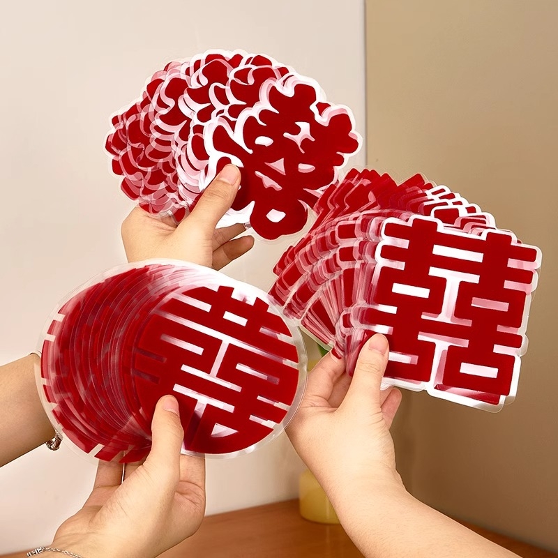 静电贴喜字贴婚房布置套装结婚装饰专用小囍字婚礼窗户男女方氛围