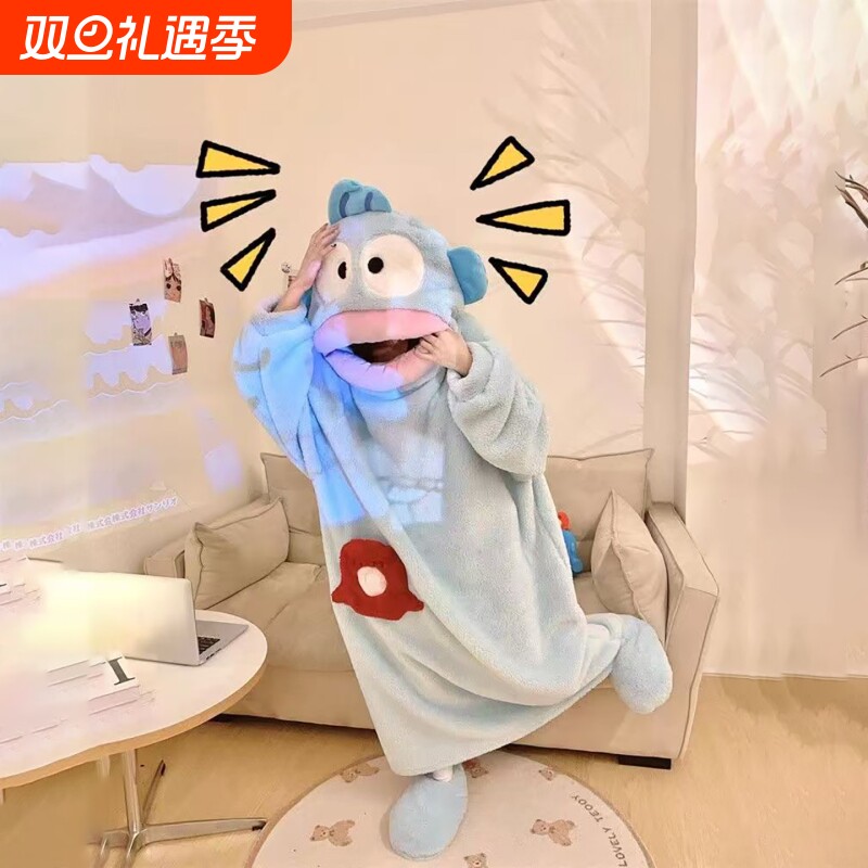 小丑鱼连体睡衣女大嘴鱼搞怪睡袍