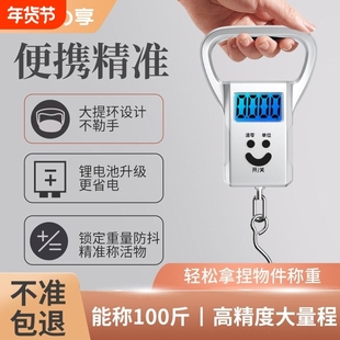 迷你手提电子秤钓鱼秤便携高精度家用快递称弹簧秤小型充电吊钩秤