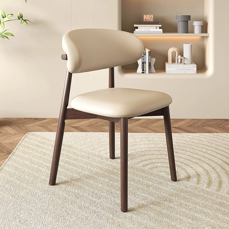 羊角椅北欧轻奢实木餐椅家用简约椅子靠背椅吃饭餐桌椅子饭店餐厅