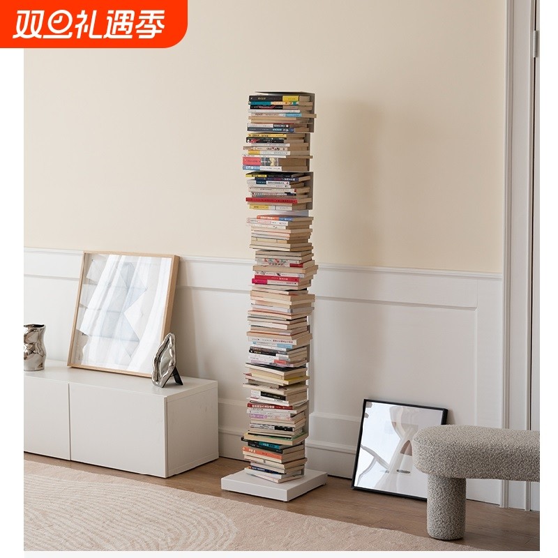 隐形书架落地置物架铁艺简易书柜客厅一体靠墙书本收纳架上墙桌面