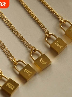 网红ins百搭项链 嘻哈多层不锈钢十字架同心锁项链