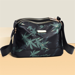 三层单肩斜挎包时尚多层竹叶通勤女士斜挎包休闲印花女包多规格