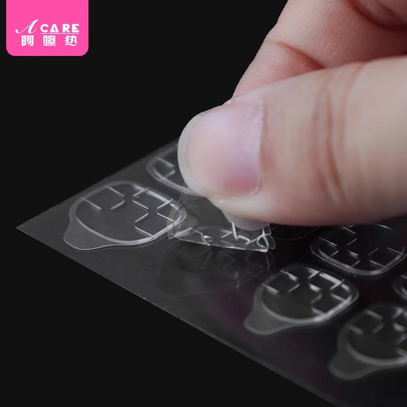 美甲贴片C1pn0-易上手双面透明果冻胶粘贴背胶假指甲便携工具可